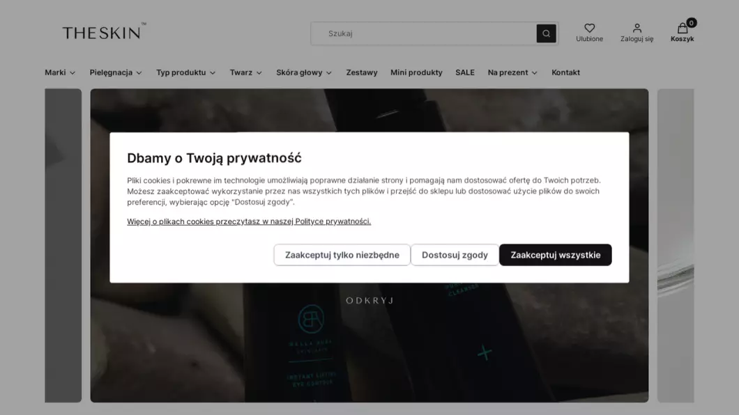 Zrzut ekranu strony TheSkin