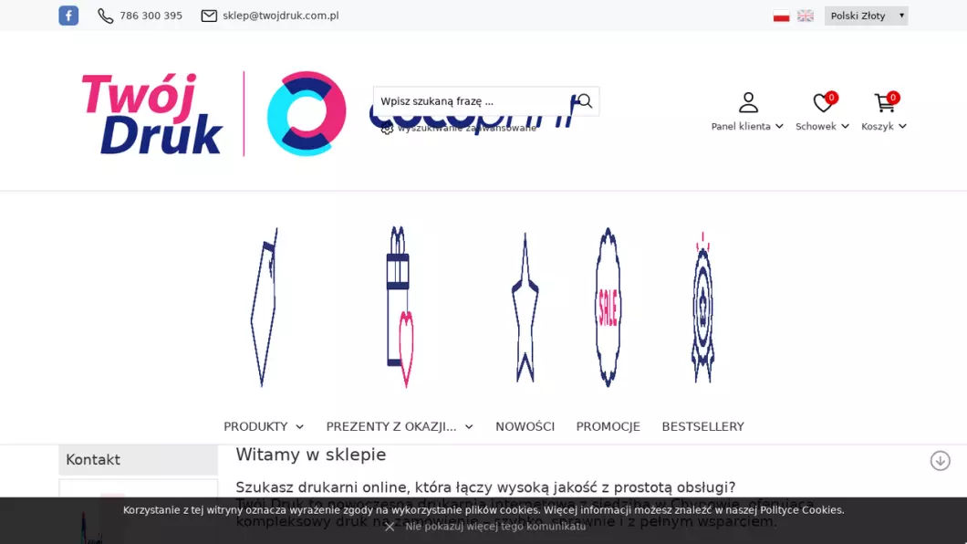 Zrzut ekranu strony Twój Druk