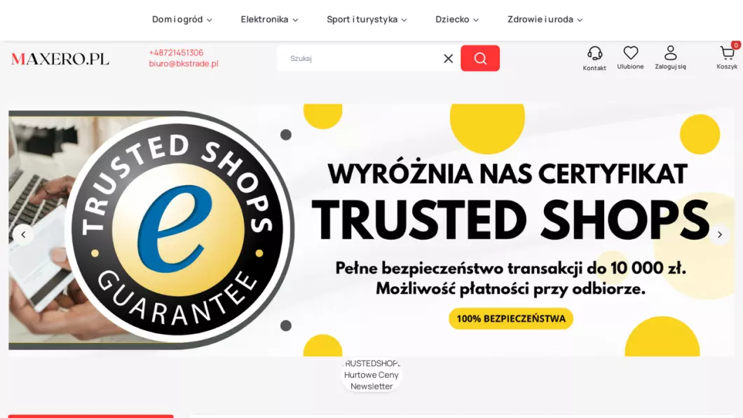 Zrzut ekranu strony Maxero