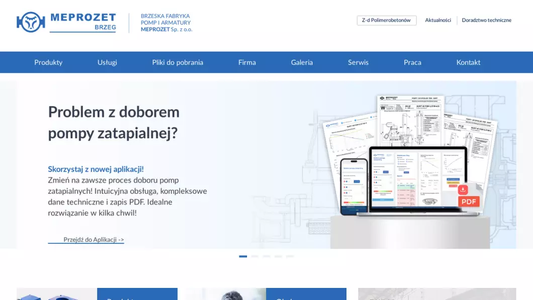 Zrzut ekranu strony Meprozet