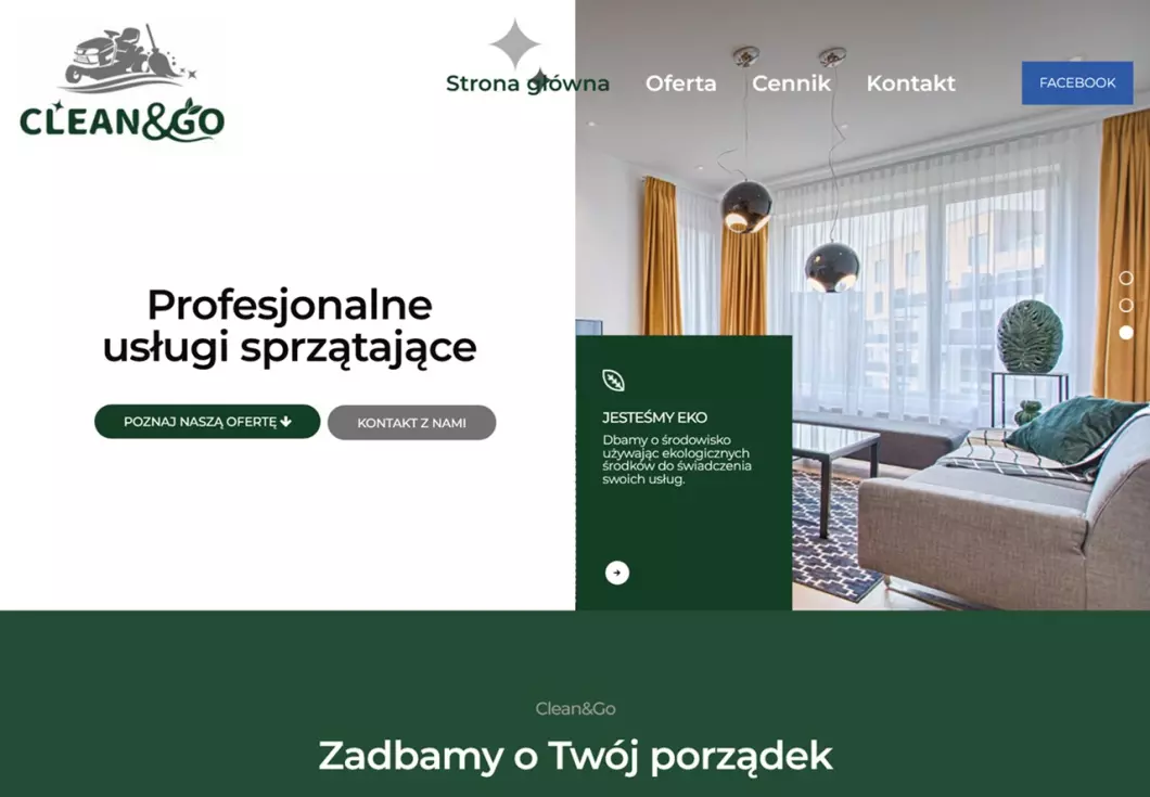 Zrzut ekranu strony Clean&Go